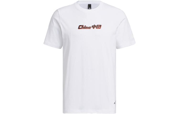 

Adidas T Shirts Men s White Crew Neck Moderate Straight Fit IP3972 L