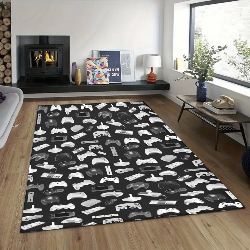 Retro Game Controller Carpet Mat Rug Home Decor Handheld Console Pattern Floor Carpet Gaming Theme European Style Vintage Design