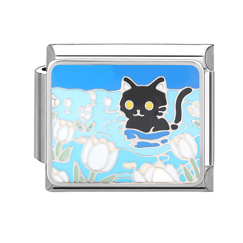 2026 Fashion Dreamy Flowers Cute Cats Dogs Moon Heart High Quality Charm Fit 9mm Stainless Steel Women Bracelet DIY Jewelry Gift