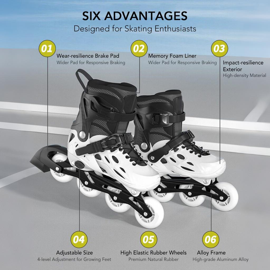 Adjustable Flash Inline Skates Light Up Roller Skates for Kids Boys Girls Women Men with 8 Glowing Wheels Smooth Ride