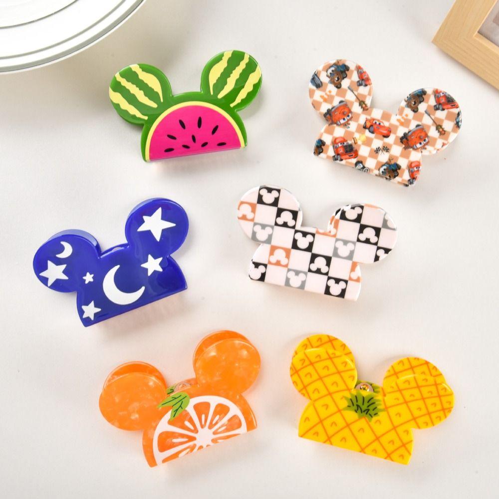 

Cartoon Mickey Acetate Hair Claw Fruit Pattern Headwear Daily