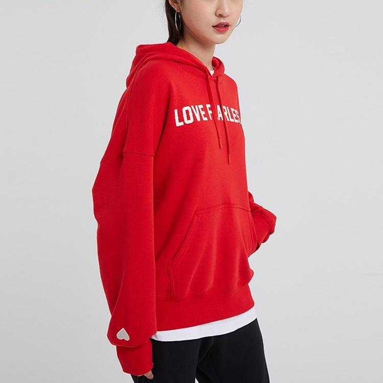 (WMNS) Converse Love The Progress 2.0 Oversized Pullover Hoodie Asia Sizing 'Red' Women's 10020734-A02