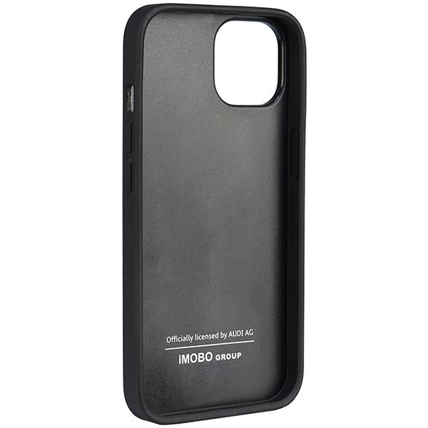 Audi Echtes Leder iPhone 14 / 15 / 13 6.1 Schwarz/Black Hardcase Au-Tpupcip14-Q8/D1-Bk