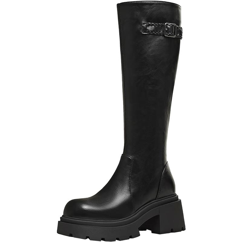 Teenmix Women s Lined High-Top Elastic Boots 36