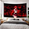 1pc High School DxD Rias Anime Tapestry, Red Aesthetic Collage Wall Hanging, Cool Anime Girl Tapestry for Room Decoration Items