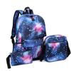 School bag casual backpack three-piece set canvas men's and women's star backpack fashion