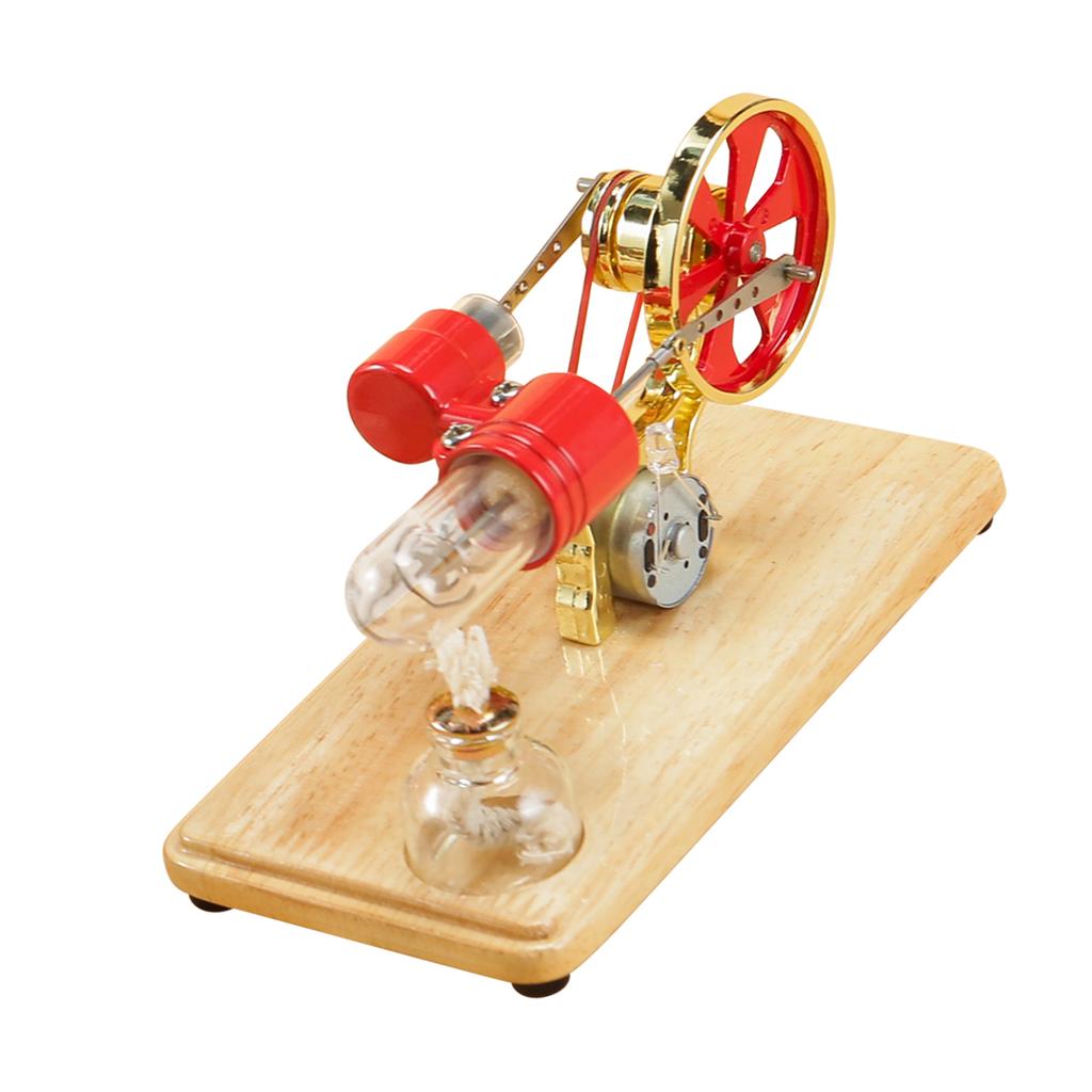 Mini Hot Air Stirling Engine Motor Model Colorful LED Electricity Power Generator Educational Science Kit for Kids