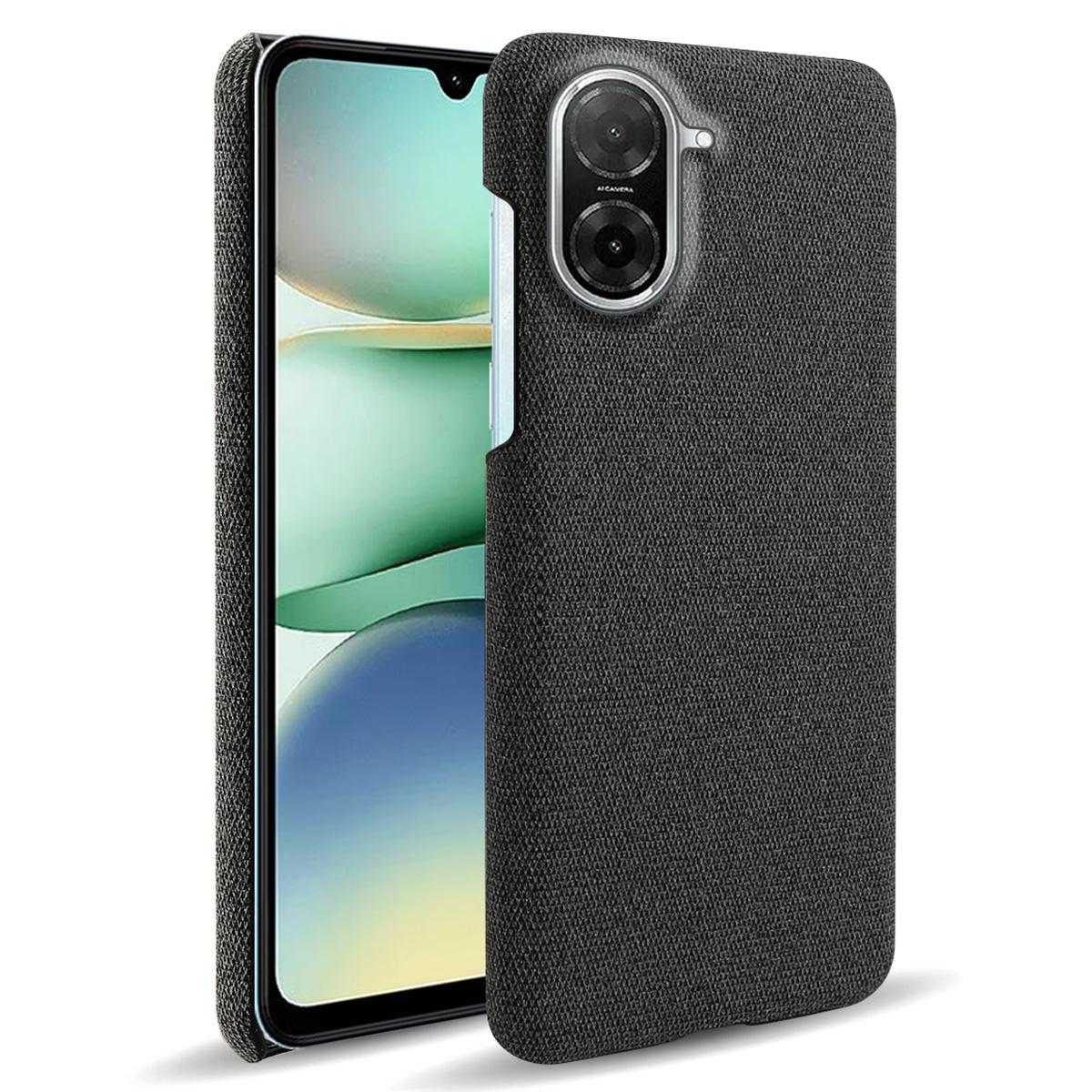 

For Xiaomi Redmi A5 4G (171.7mm) Phone Case Cloth Texture Anti-Scratch Protective PC Back Cover Black
