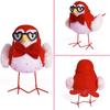 Valentine's Day Bird Doll with Heart, Glasses, Scarf, and Hat - Cute Qixi Festival Ornament