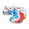 Crocs Classic Floral Pattern Durable Non-Slip Clogs Unisex Sandals White Blue Red 205453-928