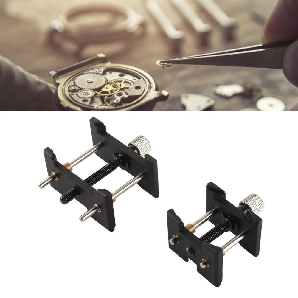 2Pcs Black Watch Movement Holder Metal Watch Repair Accessory Watchmaker Accessory  for Business Use