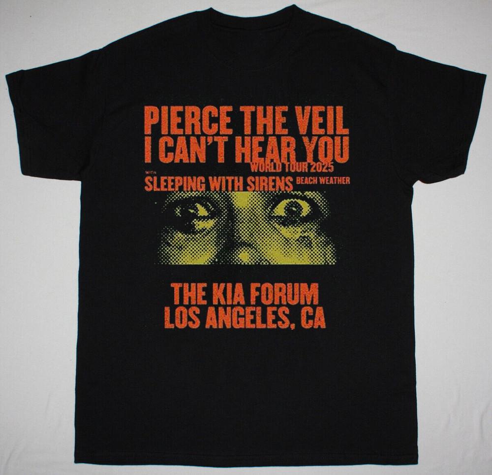 Pierce the Veil I Can t Hear You Коллекция Мирового Турне Черная Все Размеры Футболка OB38 Унисекс Футболка XL