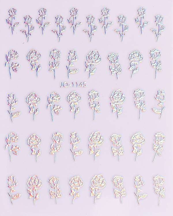 Aurora Style Silver Nail Stickers - Hot-Selling Nail Decals in Stock