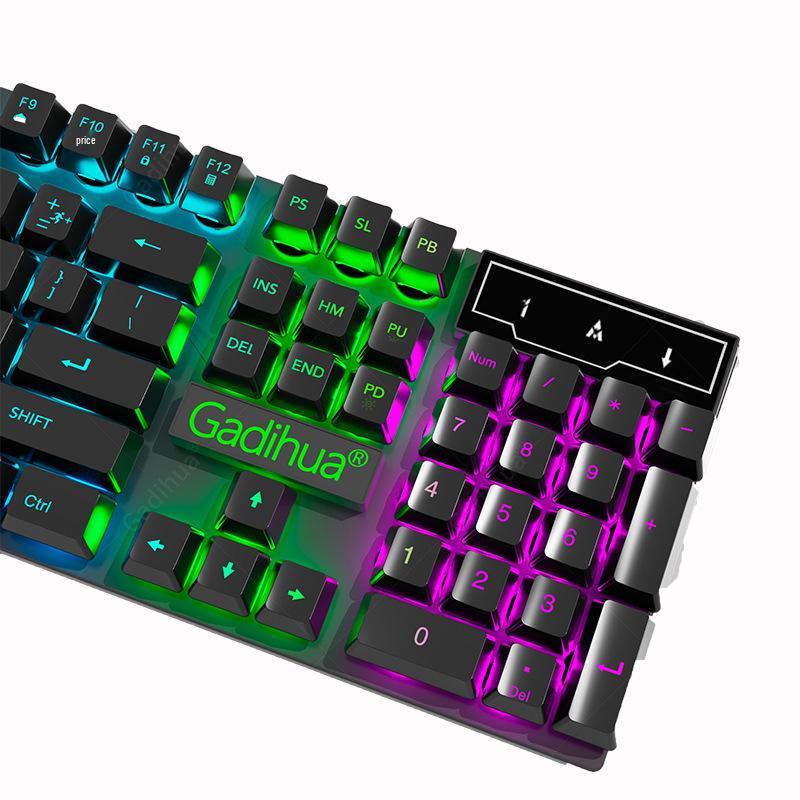 Stummes kabelgebundenes Tastatur- und Mausset mit mechanischem Gefühl für PC/Laptop-Gaming - 3-teiliges Esports-Peripheriegerät.