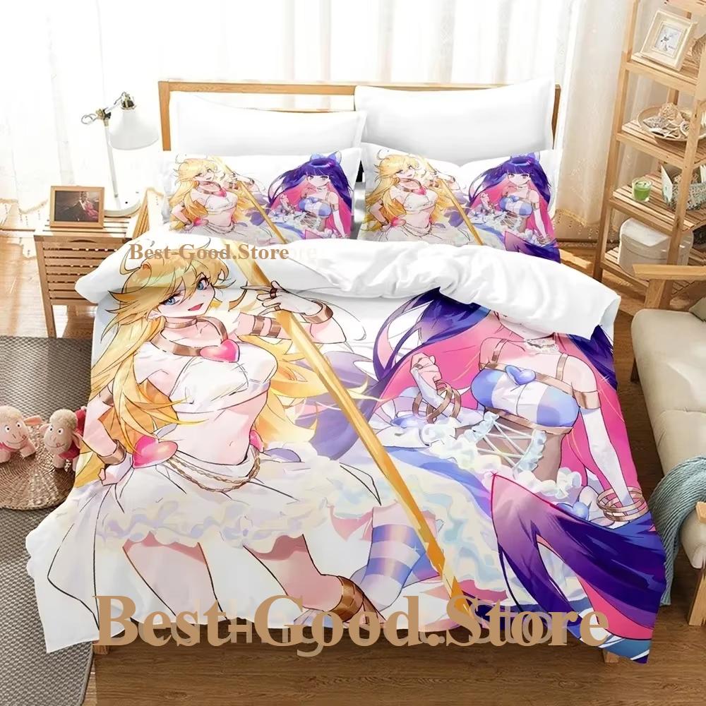 Panty And Stocking Bedding Set Single Twin Full Queen King Size Bed Set Adult Kid Bedroom Duvetcover Sets 3D Anime Bed Sheet Set
