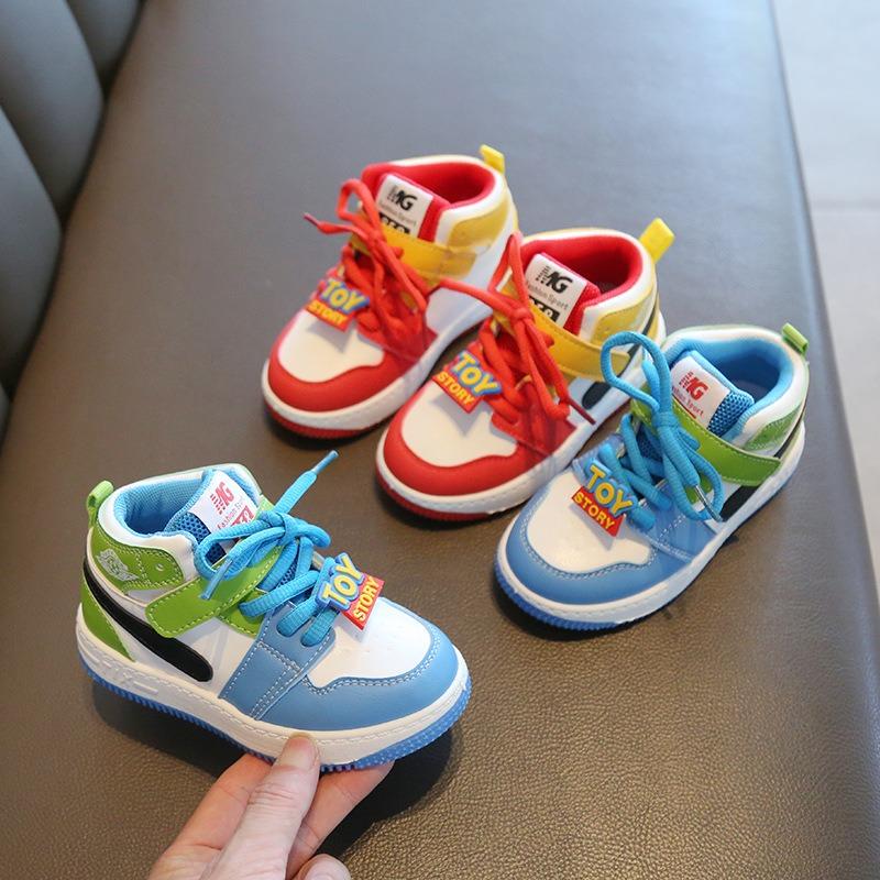 Dziecięce Buty Sportowe - Wiosna/Jesień Wysokie Codzienne Buty do Skate'u dla Chłopców, Odporne na Poślizg Buty do Koszykówki dla Dziewcząt, Buty z Miękką Podeszwą dla Maluchów