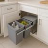 Poubelle de cuisine encastrable coulissante 36L - HYPE – 2 compartiments avec seaux – KITCHEN MOVE