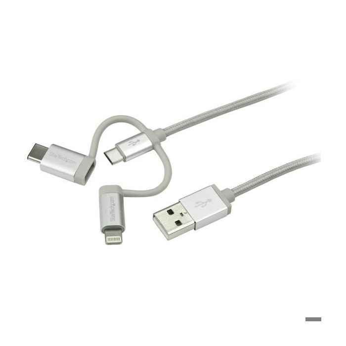 Câble USB Multi Connecteur - StarTech.Com - LTCUB1MGR - 1 M - Lightning, USB-C, Micro USB