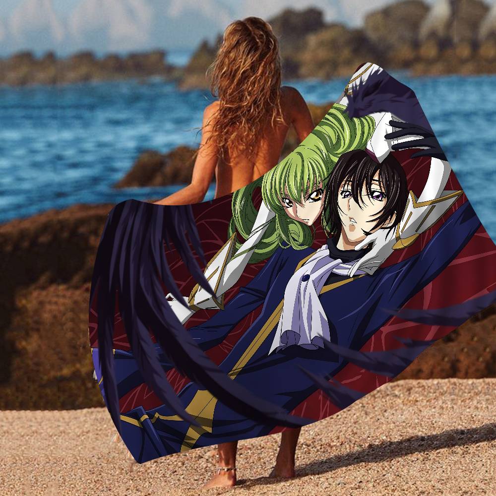 Most popular animation C-Code Geass Microfiber Printed Beach Towel Mountain Climbing Yoga Beach Swimming Absorbent Soft Towel