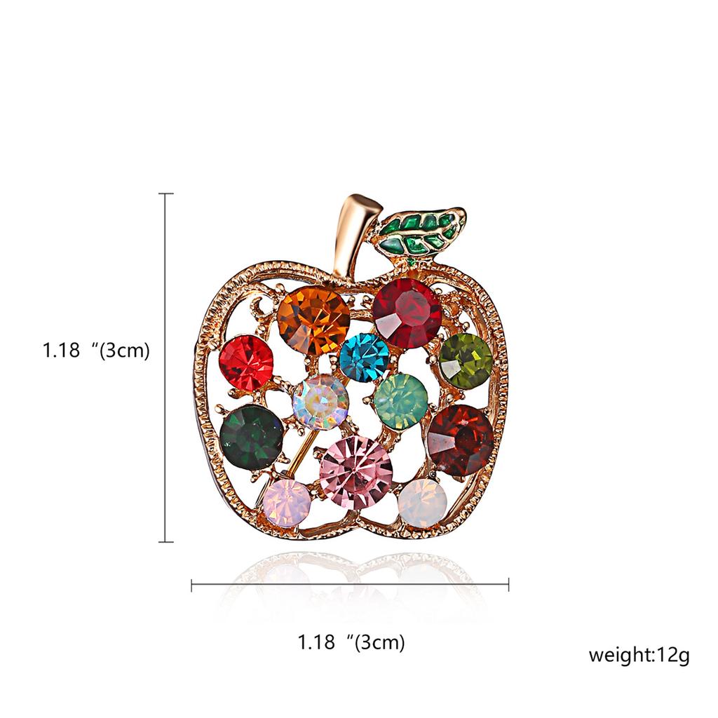 Rinhoo Exquisite Purple Green Rhinestone Grape Brooch For Women Elegant Fruit Leaf Lapel Pins Plant Banquet Badge Casual Jewelry