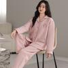 Women's Thickened Pajamas Pure Cotton Interlayer Warm Air Cotton Autumn and Winter Loungewear Thin Padded Lapel Cardigan Set