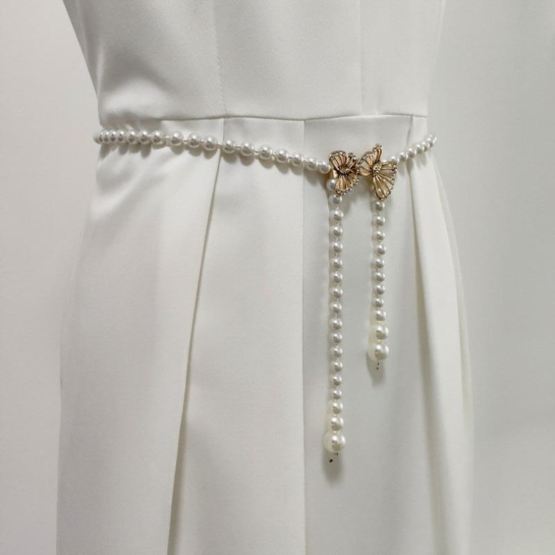 Mei Waist Chain Women's Belt Fashion Dress Decoration Rhinestone Beaded Flower Elegant Versatile