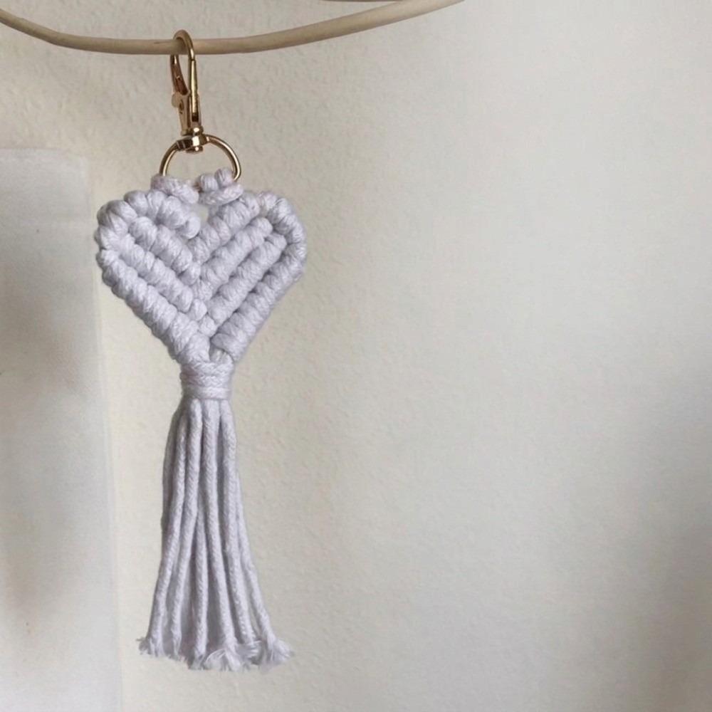 Heart-shaped Handwoven Keychains Pendant Style Mobile Phone Bag Pendant For Women Gift
