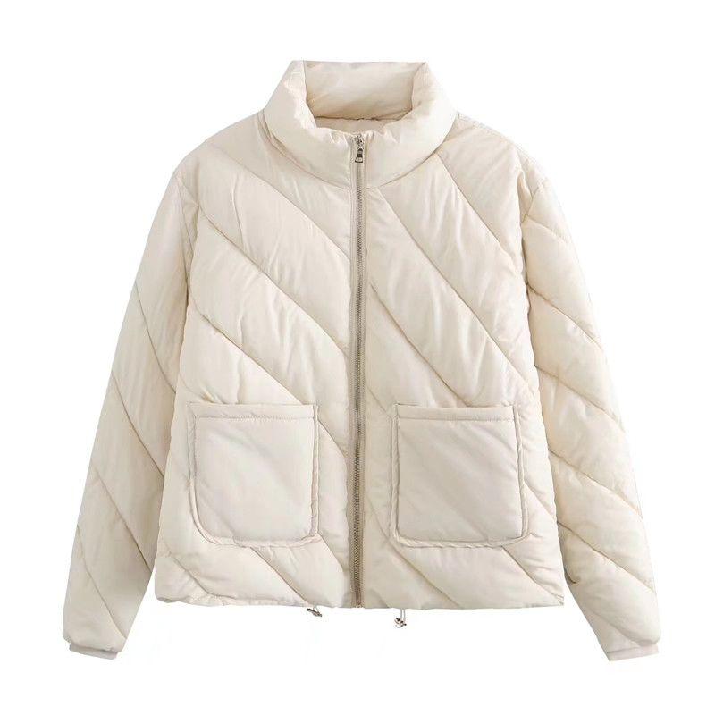 

Ur European and American Style Autumn and Winter New Twill Cotton Jacket raw white L