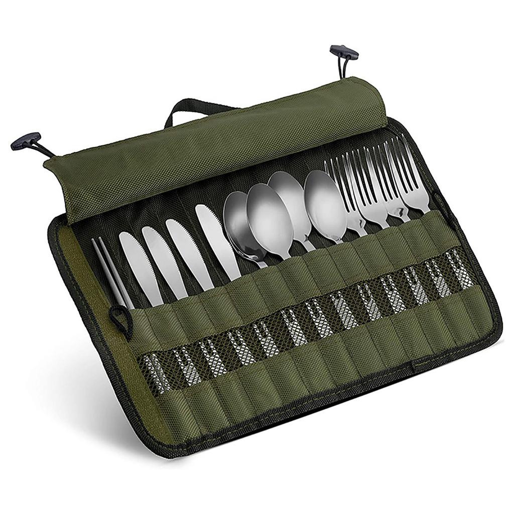 Outdoor Tableware Storage Bag Portable Picnic Storage Bag BBQ Cookware Bags Camping Chopsticks Spoon Fork Cutlery Organizer