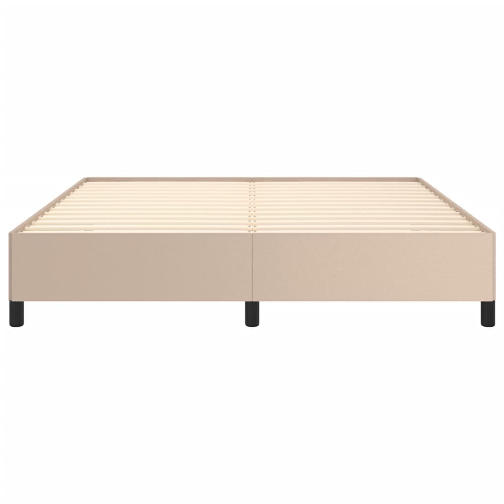 Vidaxl Bed Frame, Color Cappuccino, 160X200 Cm, Faux Leather