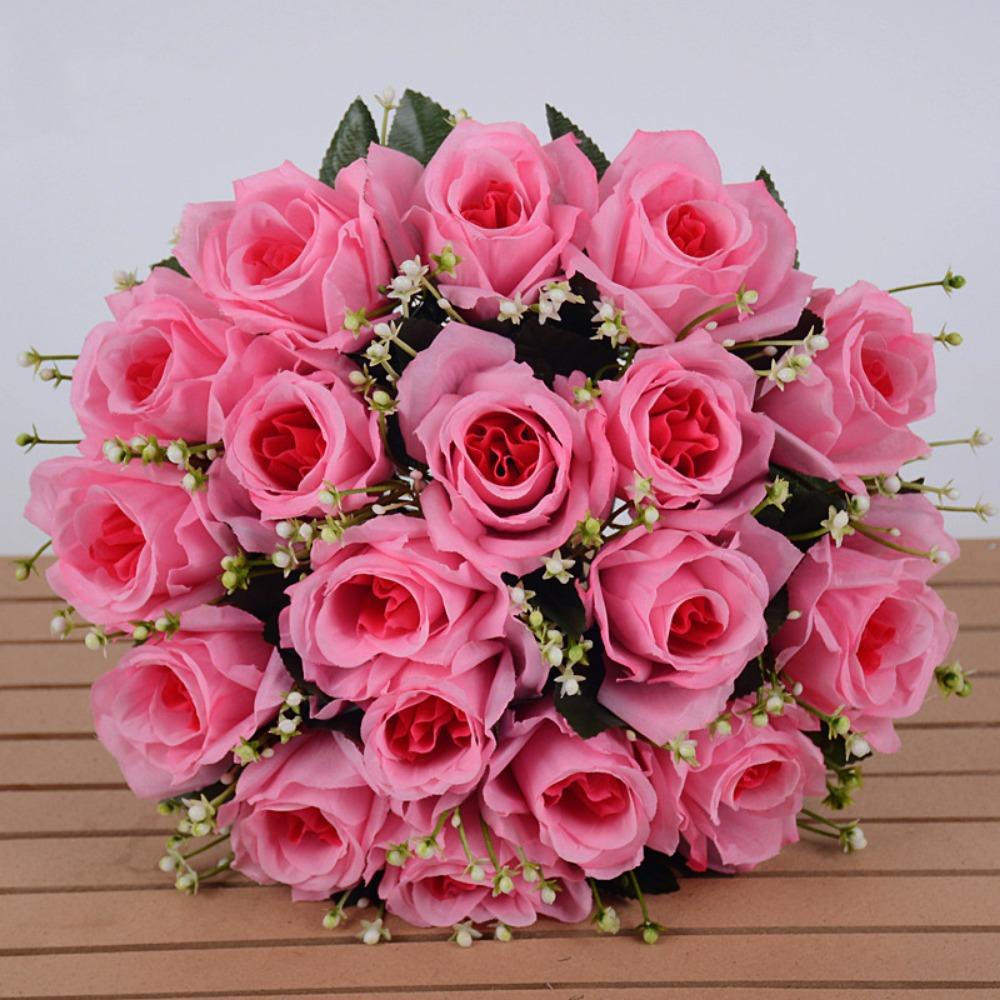 10 Culori Flori Fericite Reale Mini Trandafir Natural Simulat Nou Iarbă de Cristal Buchet Decorativ pentru Casă