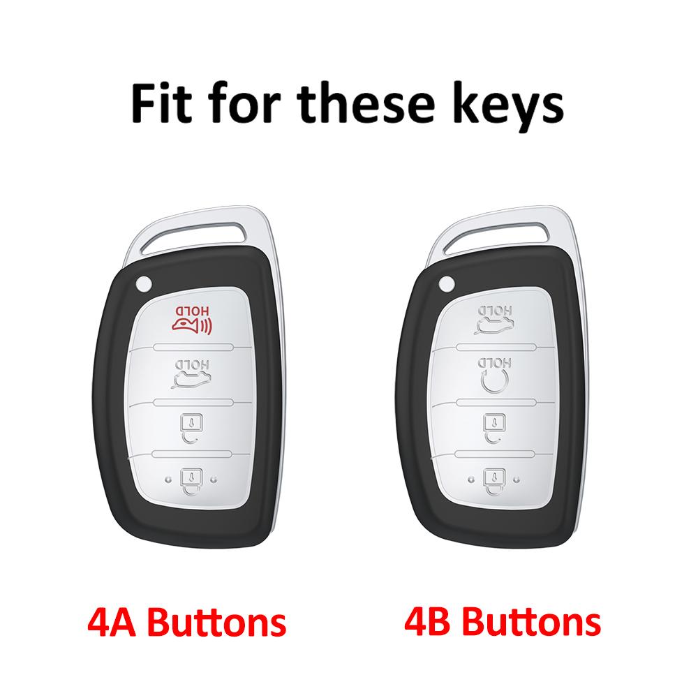 For Hyundai I10 I30 I40 Elantra Creta Ix35 Ix45 Tucson Santa Fe Rena Sonata 4 Buttons TPU Car Smart Key Case Cover Accessories