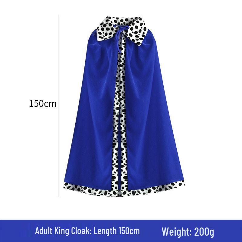 King's Halloween & Birthday Cape Set with Crown & Scepter for Kids & Adults