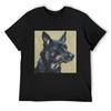 AUSTRALIAN KELPIE Beautiful Fine Art Dog Painting T-Shirt Clothes Quick Drying Aesthetic Clothes Shirts Graphic Tee Men