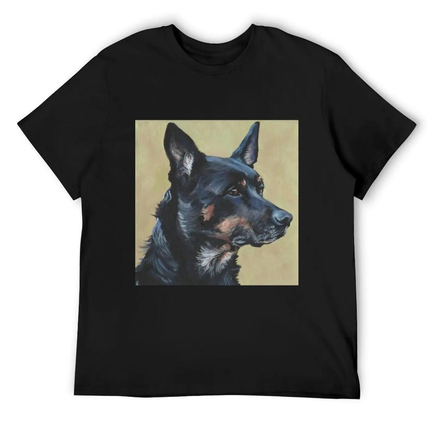 AUSTRALIAN KELPIE beautiful Fine Art Dog Painting T-Shirt clothes quick drying aesthetic clothes shirts graphic tee men S