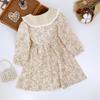 Girls Floral Long Sleeve Dress Spring Autumn Ruffled Collar Princess Dress for Kids Cute Casual Party Wear