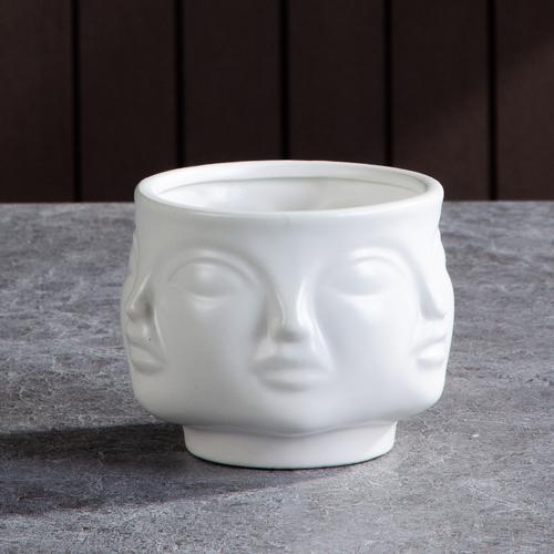 Nordische Keramik-Gesichtsvase Modernes Wohnzimmer Lippenblume Leichter Luxus Ausdruck Halbes Gesicht Dekoration Heimdekorationszubehör