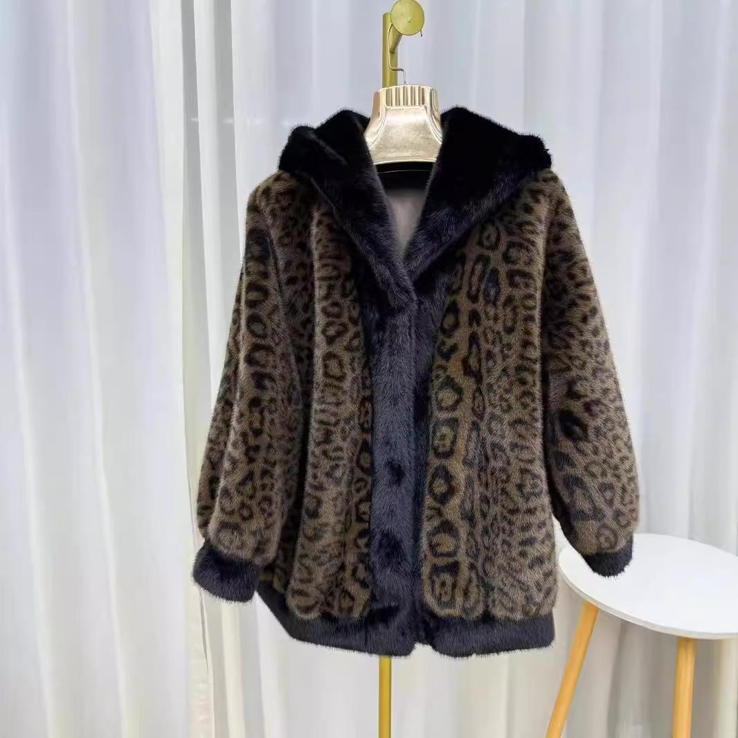 

Новая модная женская шуба из норки с леопардовым принтом, свободного кроя, с высоким темпераментом, роскошная, из искусственного меха, цельная One size fits all леопардовый