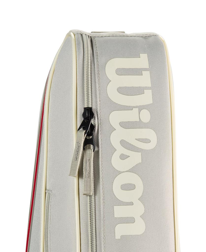 WILSON 2025 Team Tennis Racquet Bag Up To 3 - Oats/Red (Holds Racquets)