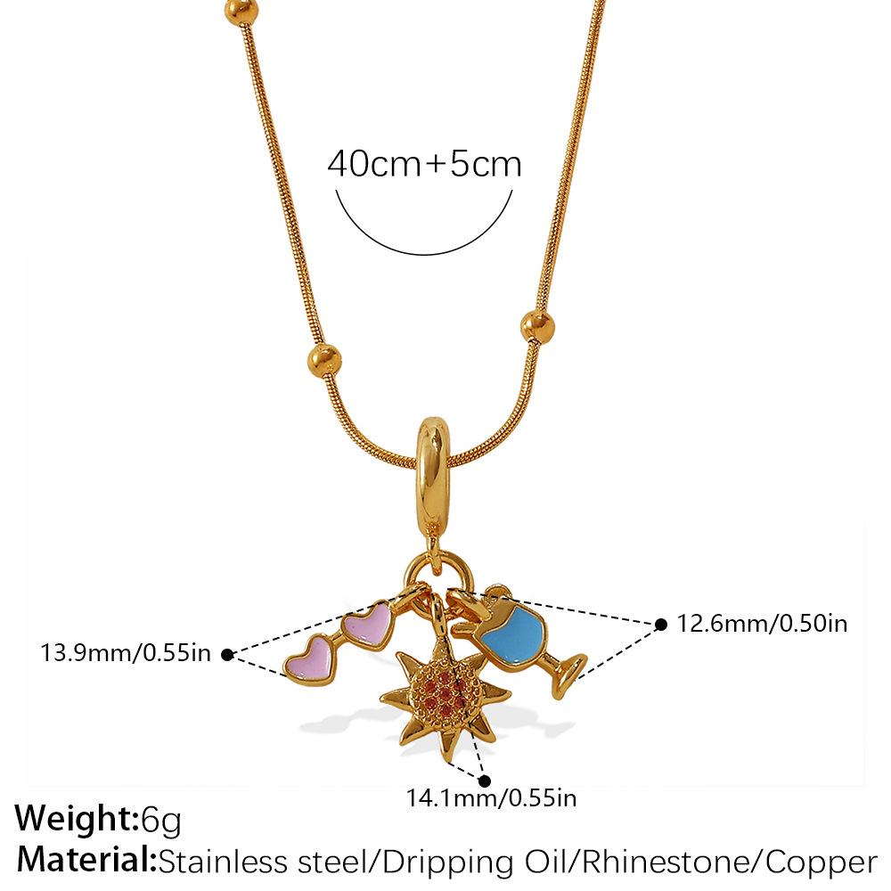 Retro Style Cartoon DIY High Heels Pendant Necklace Stainless Steel Gold-plated Premium Versatile Jewelry Women