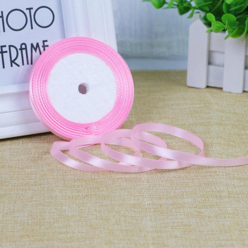 0,6 cm Vit Satinrosband för DIY Tårtdekoration