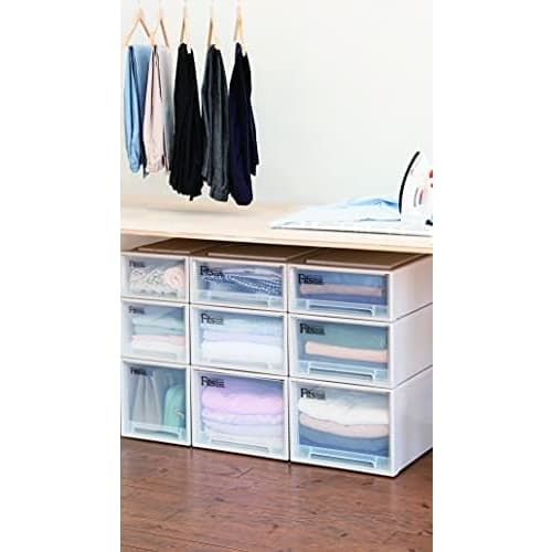 Tenma Fits Case Storage Box, Small Organizer, 22.4cm Wide x 30.7cm Deep x 12.4cm High, Sagging-Resistant Storage Case for Small Items and Clothing, Co