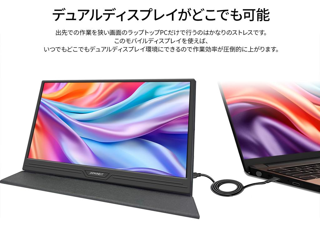 site JAPANNEXT IPS panel full HD resolution mobile monitor miniHDMI USB HDR with smart case [EC only] 14-inch (1920x1080) JN-MD-IPS14F Type-C [2-year