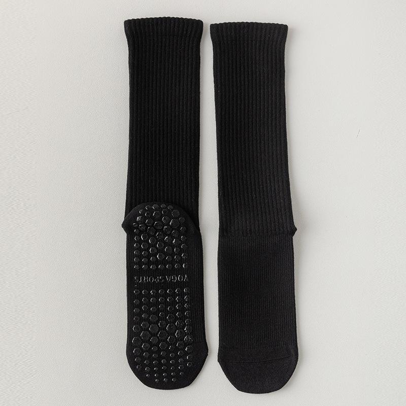 Yoga Socks, Women's Mid-calf Socks, Professional Fitness Pilates Socks, Silicone Anti-slip Sports Long Socks, Sweat-absorbing Cotton Socks