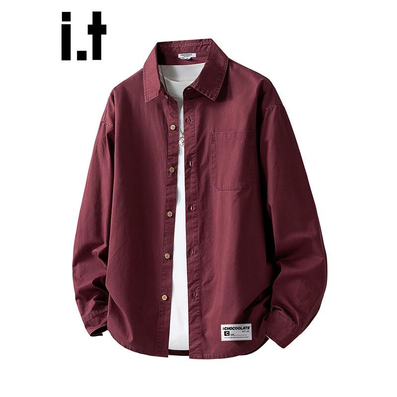 CHOCOOLATEit Men's American Style Cotton Long-Sleeve Shirt