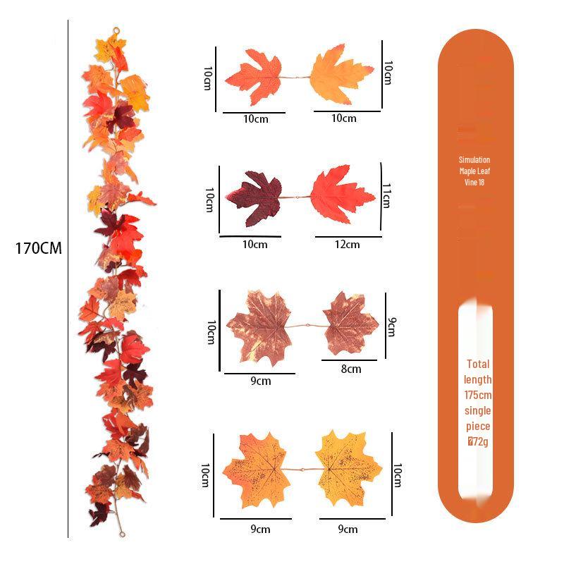 Artificial Maple Leaf Rattan Home Decor: Scenic Atmosphere Arrangement