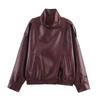 Giacca da Donna Corta Larga Stile Biker Moda Pelle PU Capospalla