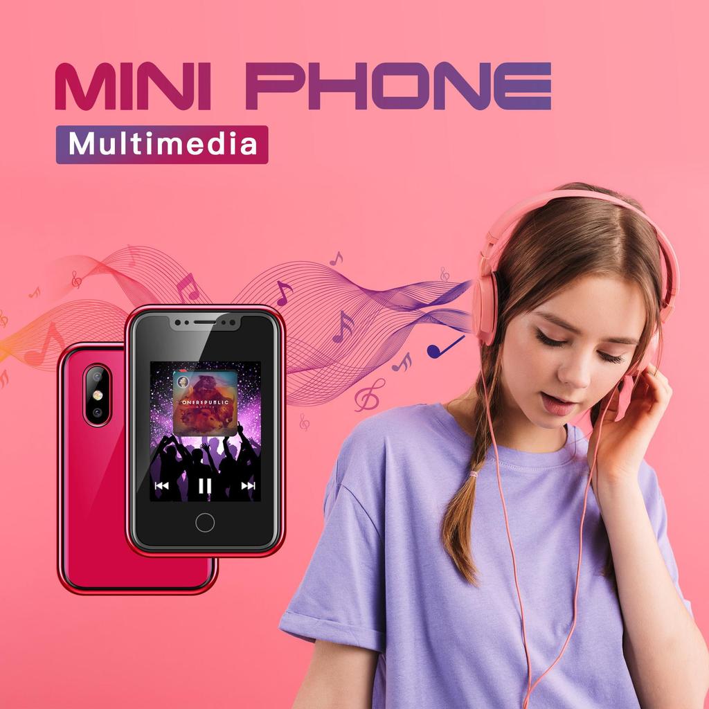 8XR Mini Bluetooth Mobile Phone: 1.77-inch Touchscreen, Card Slot, Candybar Design, Feature Phone.
