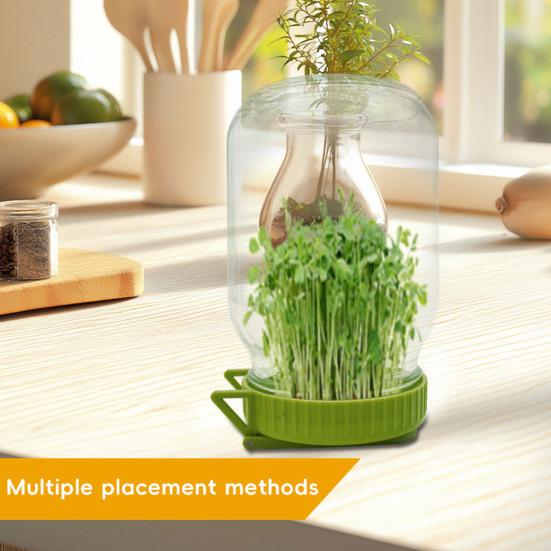 Sprouting Lid with Stand Bean Sprouting Lid for Mason Jars BPA Free Plastic Sprout Maker Kit Easy Seeds Germination Tools for Alfalfa Broccoli Salad