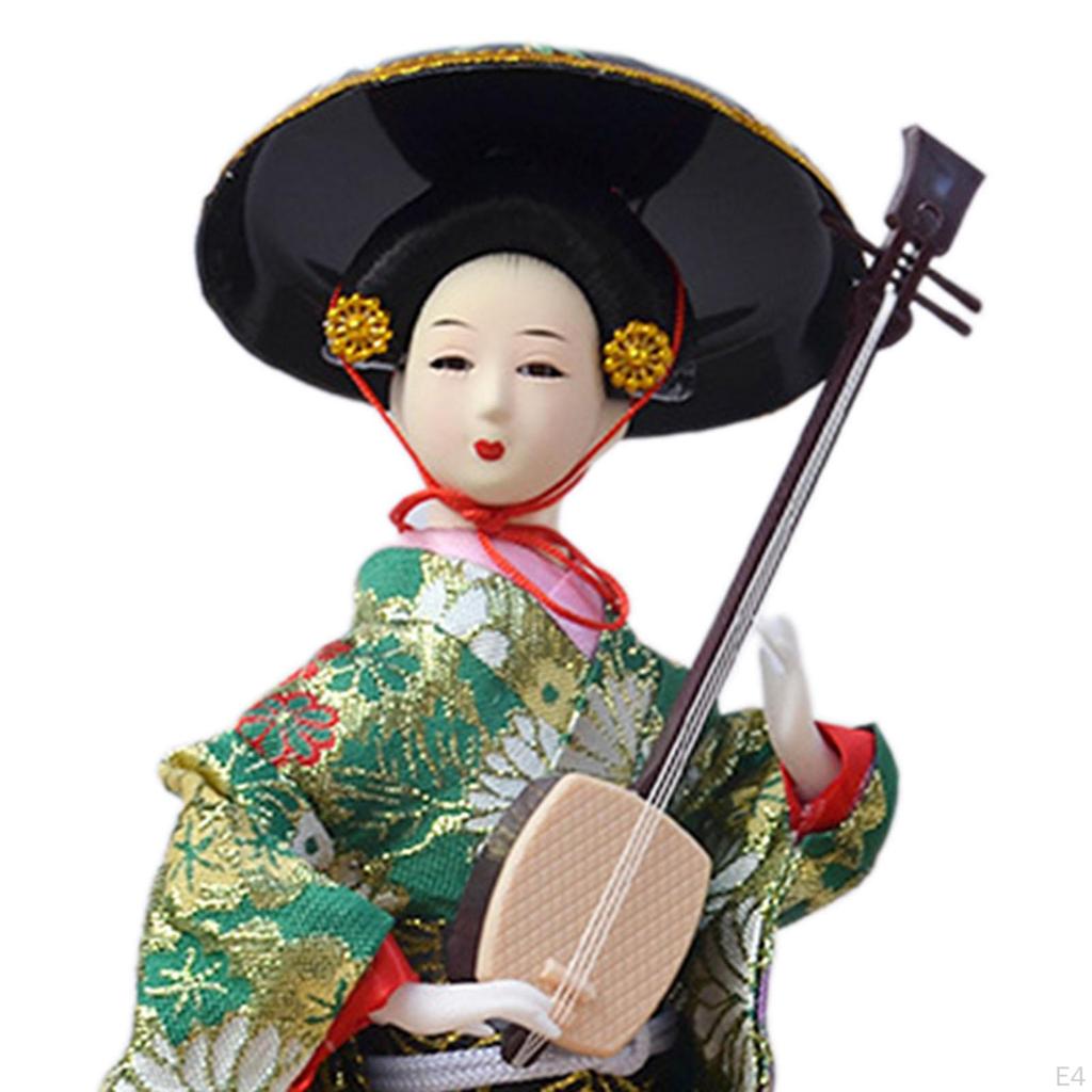 Japanese Kimono Doll Asian Statue Lady Statuette Decorative Collectible Figurine Kabuki for